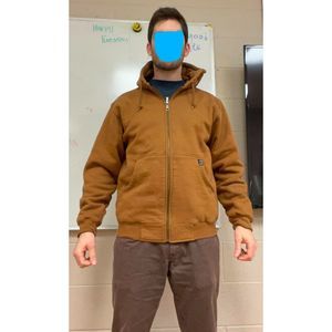 Dri-Duck Crossfire Workwear Heavy Duty Brown Hoodie M Mens Jacket Full Zip